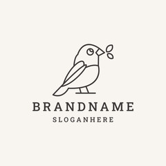 vector line art  hummingbird, minimal bird line logo icon illustration isolated on white background