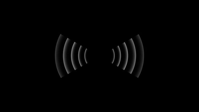 Smooth Radar Waves Isolated Graphic on Black Background or alpha channel