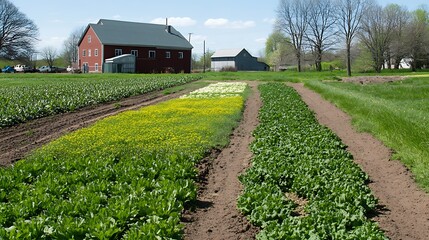 Offseason green cover crops enriching soil, preventing erosion, and boosting farm sustainability through natural nutrient replenishment.