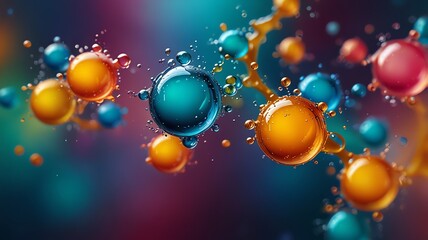 Here are a few options for your stock photo description, all under 200 characters:

**Option 1 (Focus on abstract):**

> Abstract vibrant spheres, dynamic motion, colorful liquid d