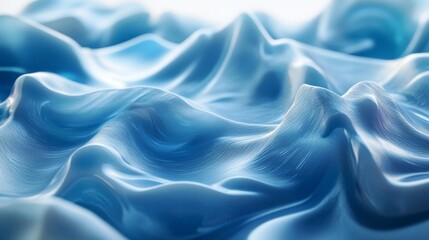 Obraz premium Abstract blue cubes, fluid design, 3d render, Generative AI