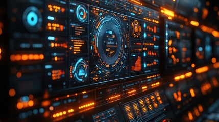 Obraz premium Futuristic Control Panel Interface