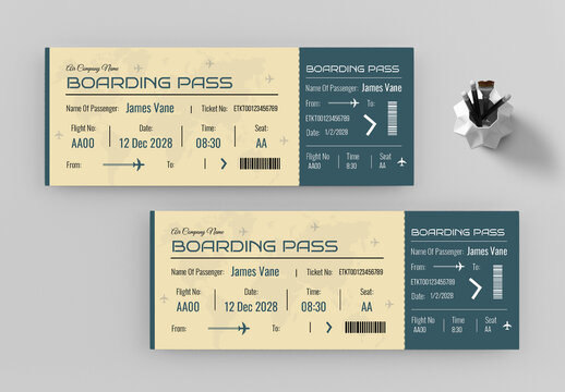 Elegant Boarding Pass Ticket Design Template