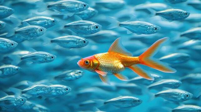 Goldfish defying the norms underwater scene nature photography vibrant environment artistic perspective