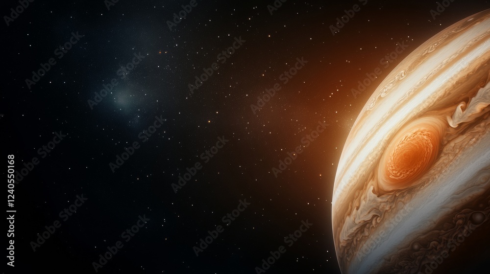 Aufkleber Celestial Cosmic Trend High-Resolution Jupiter Surface Close-Up - Atmospheric Swirl Patterns and The Great Red Spot for Educational Content and Sci-Tech Visualization