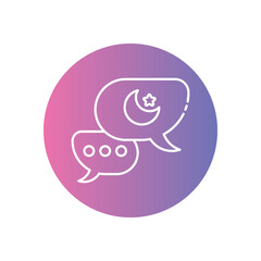 Islamic Chat icon vector stock illustration