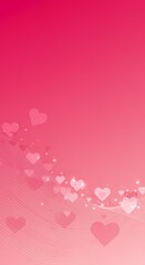 Romantic Pink Valentine s Day Background with Hearts and Soft Waves