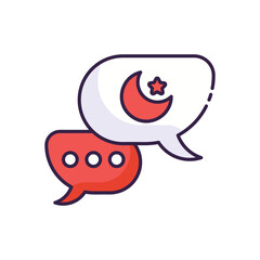 Islamic Chat icon vector stock illustration