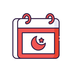 Fototapeta premium Ramadan calendar icon vector stock illustration