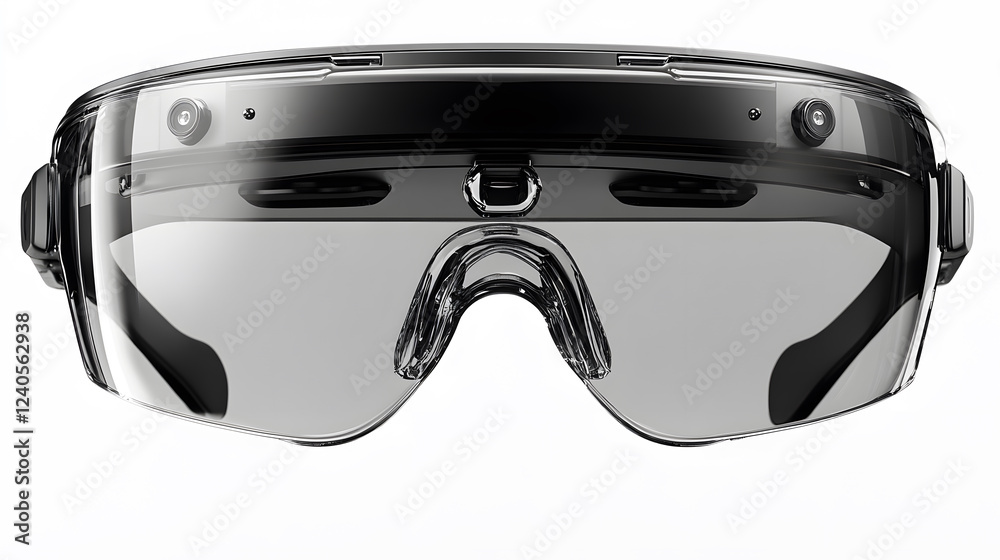 Poster sleek, modern augmented reality glasses designed for immersive experiences, featuring advanced optic