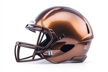 Fototapeta premium Bronze American Football Helmet: A Close-Up Studio Shot