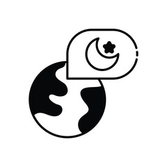 Global Chat icon vector stock illustration