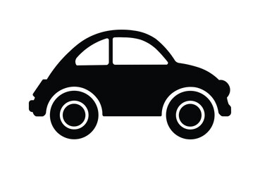 Car icon. Black Car silhouette vector illustration isolated on white background.