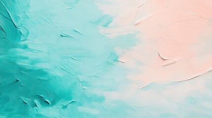 Textured Teal and Pink Abstract Painting