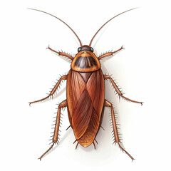 Cockroach isolated on white