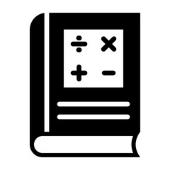 Math Book Glyph Icon Design