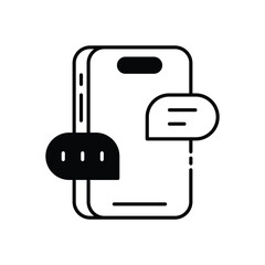 Mobile Eid Chat icon vector stock illustration