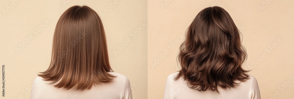 Poster before and after transformation showcasing the difference between thin and thick hair for a healthie