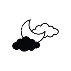Cloudy Night icon vector stock illustration