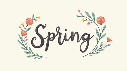 Obraz premium Word Spring in different styles
