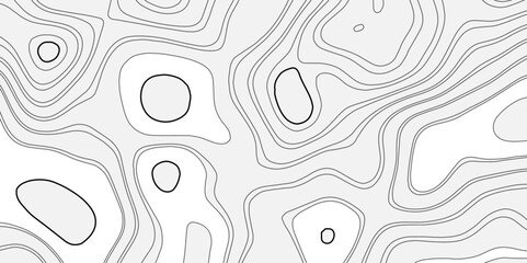 Abstract world map with black and white Ariel view contour wave line style world map top view. Topography map template for infographics Relief of the world map continent business background.