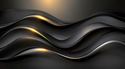 Obraz premium Dark gold waves abstract background, glowing design