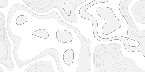 Abstract world map with black and white Ariel view contour wave line style world map top view. Topography map template for infographics Relief of the world map continent business background.
