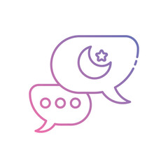Islamic Chat icon vector stock illustration