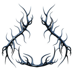 3D rendered gothic fantasy frame with thorns isolated on transparent background