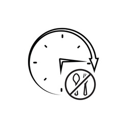Ramadan icon. no eating clock vector on white background. not eating or drinking. event, fasting time, time, fasting. Line design style