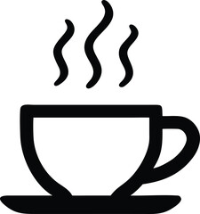 Coffee cup simple icon. Outline vector