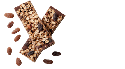 Delicious granola bars with chocolate, perfect for a healthy snack or quick energy boost.