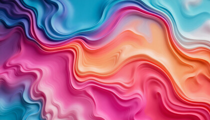 Vibrant abstract fluid art with bright colors, visual expression