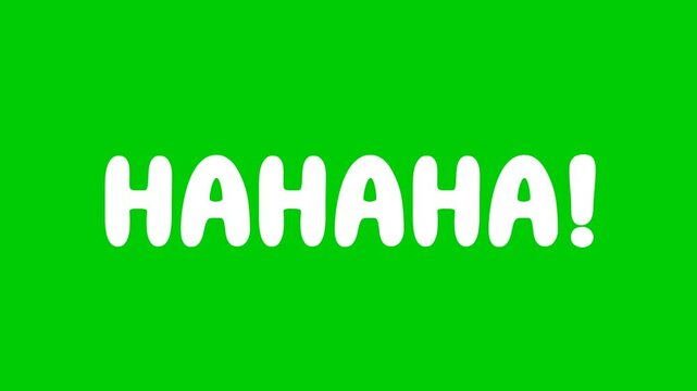 Hahaha! Text Speech Expression Letters Laugh Symbol Text Animation on Green Screen
