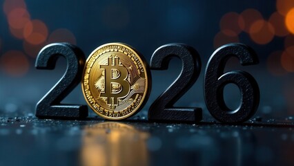 black numbers 2026 bitcoin icon instead of 0	