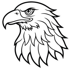 A pencil sketch drawing of an Eagle bird on white background line art icon sign silhouette vector illustration for photo overlays t-shirt print flyer poster design