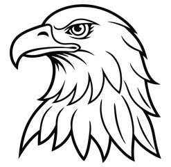A pencil sketch drawing of an Eagle bird on white background line art icon sign silhouette vector illustration for photo overlays t-shirt print flyer poster design