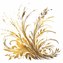 golden floral ornament vector illustration