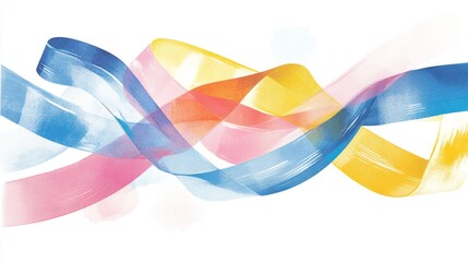 Colorful ribbons, world cancer day, World Autism Awareness Day concept
