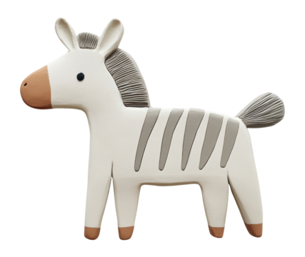 PNG 2d clay zebra animal cute toy. - Powered by Adobe