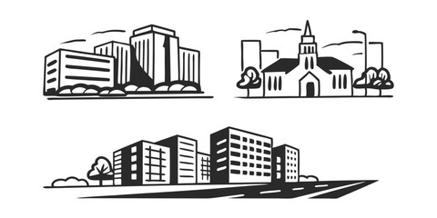 Fototapeta premium Albuquerque, New Mexico Skyline – Modern Line Art City Illustration