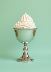Whipped Cream in Silver Pedestal Bowl