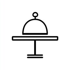 Obraz premium Restaurant cloche, food service, table, white background, menu icon