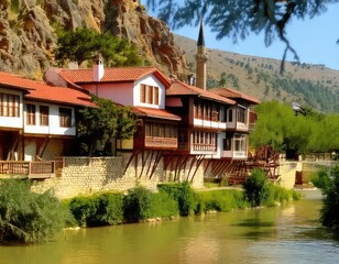 Obraz premium Tarihi Amasya evleri