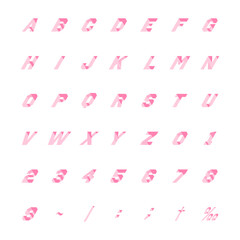 斜めのラインが入ったアルファベット大文字