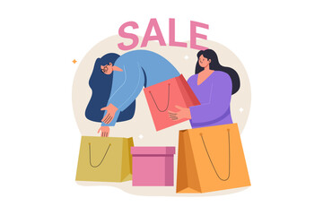 Shopping Frenzy Discount and Offers Illustration