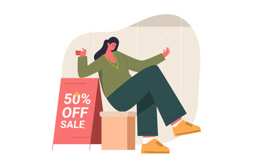 Shopping Frenzy Discount and Offers Illustration
