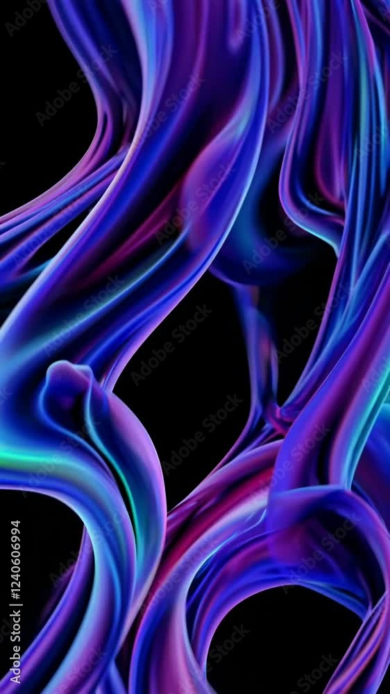 Aufkleber A close-up view of swirling digital patterns with soft gradients of color set against deep black, creating a hypnotic and mysterious texture.