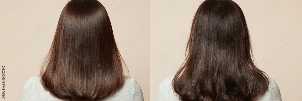 Poster transformation from thin to thick hair displayed in a clear before and after comparison showcasing h