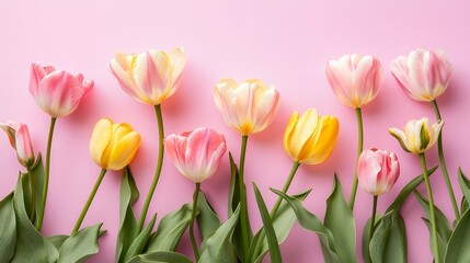 Fototapeta premium チューリップのある背景画像